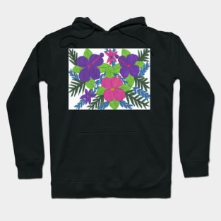 Purple and Pink Hibiscus Bouquet Hoodie